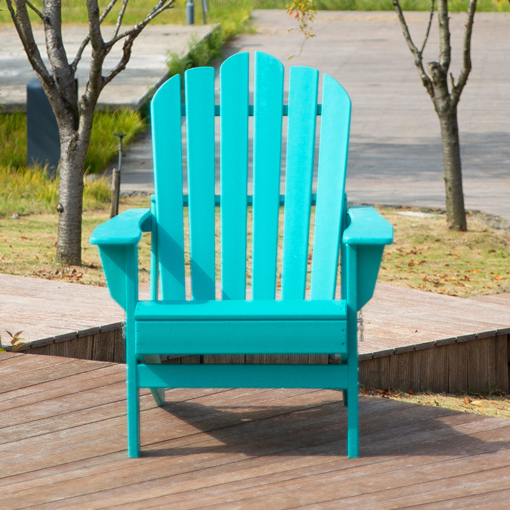 ADM010 Foldbar HDPE Stol I Aqua Blue - Adirondack Stol Sammenklappelig