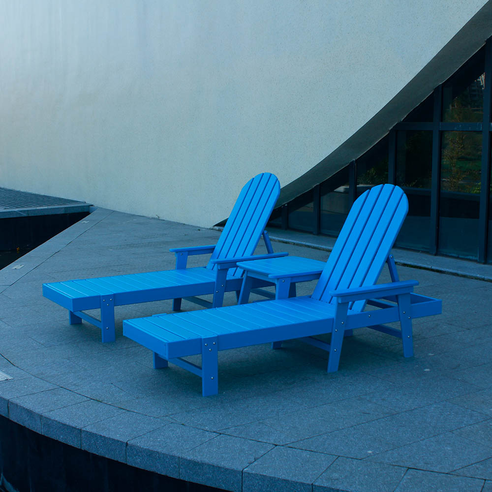 Sæt CLS301 Patio Have Deck Svømmebassin Lawn HDPE Chaise Lounge Chair