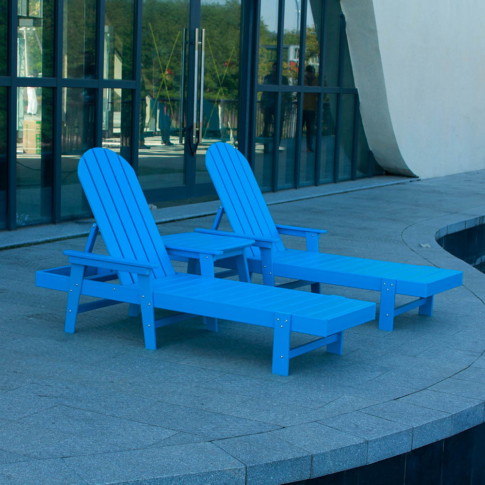 Sæt CLS301 Patio Have Deck Svømmebassin Lawn HDPE Chaise Lounge Chair